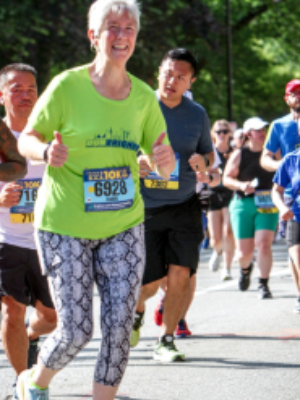 Karen running BAA 10k 2023