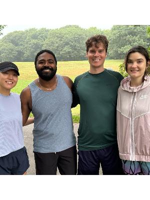 The four members of Team Montreal Expos at the Jamaica Pond Park Run!
