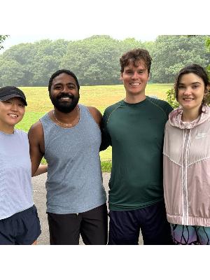 The four member of team Montreal Expos at the Boston weekly parkrun!